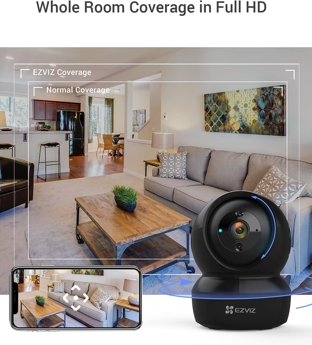 1080P Security Camera with Two-Way Audio, Night Vision, and Motion Detection – Alexa Compatible EZVIZ C6N 360°